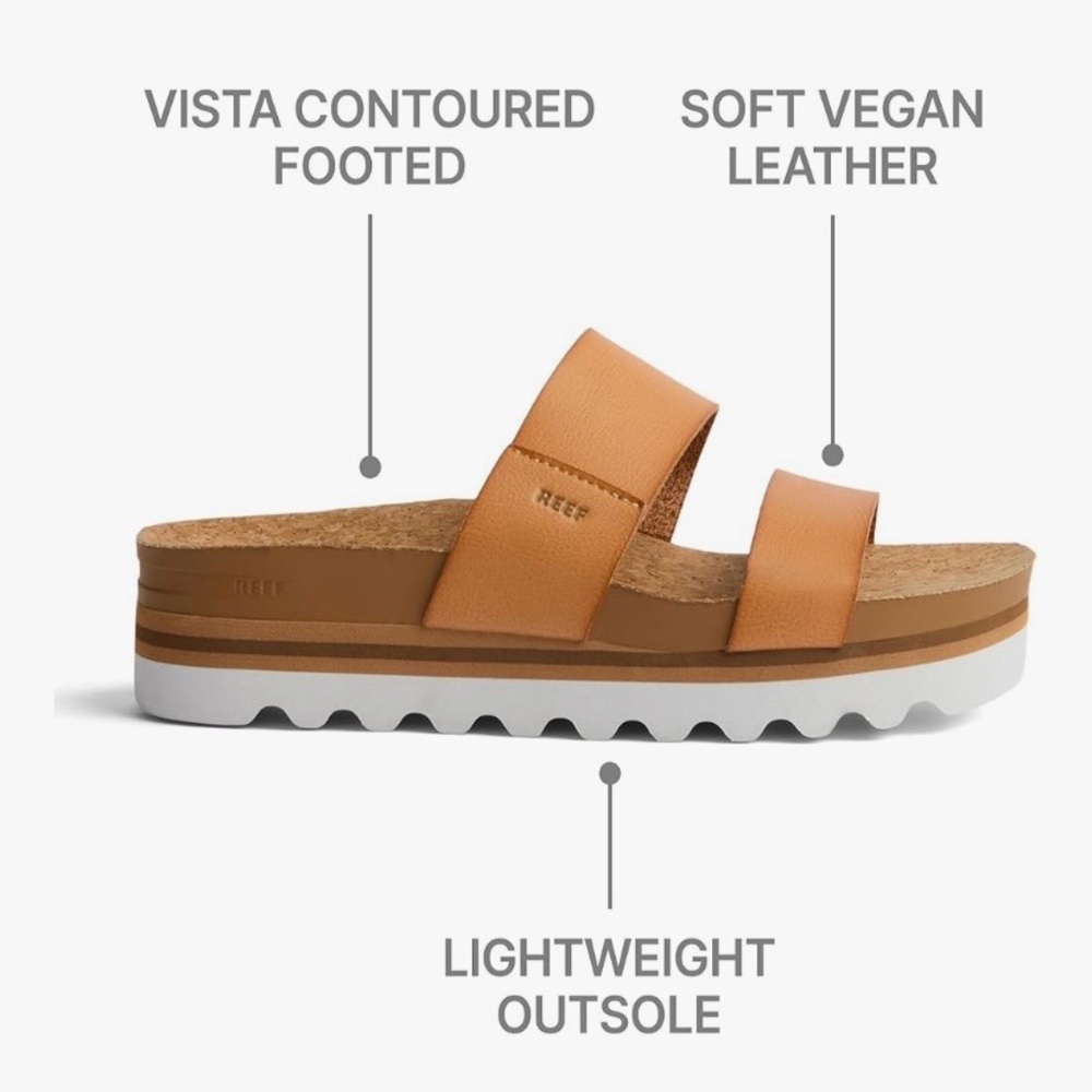 NIB Reef Cushion Vista Hi Platform Sandal Natural color Size 8.5 - Picture 5 of 12